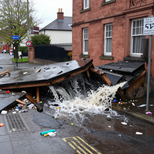 Glasgow water main break Shettleston Road