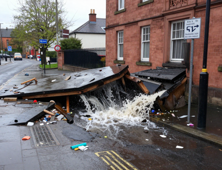 Glasgow water main break Shettleston Road