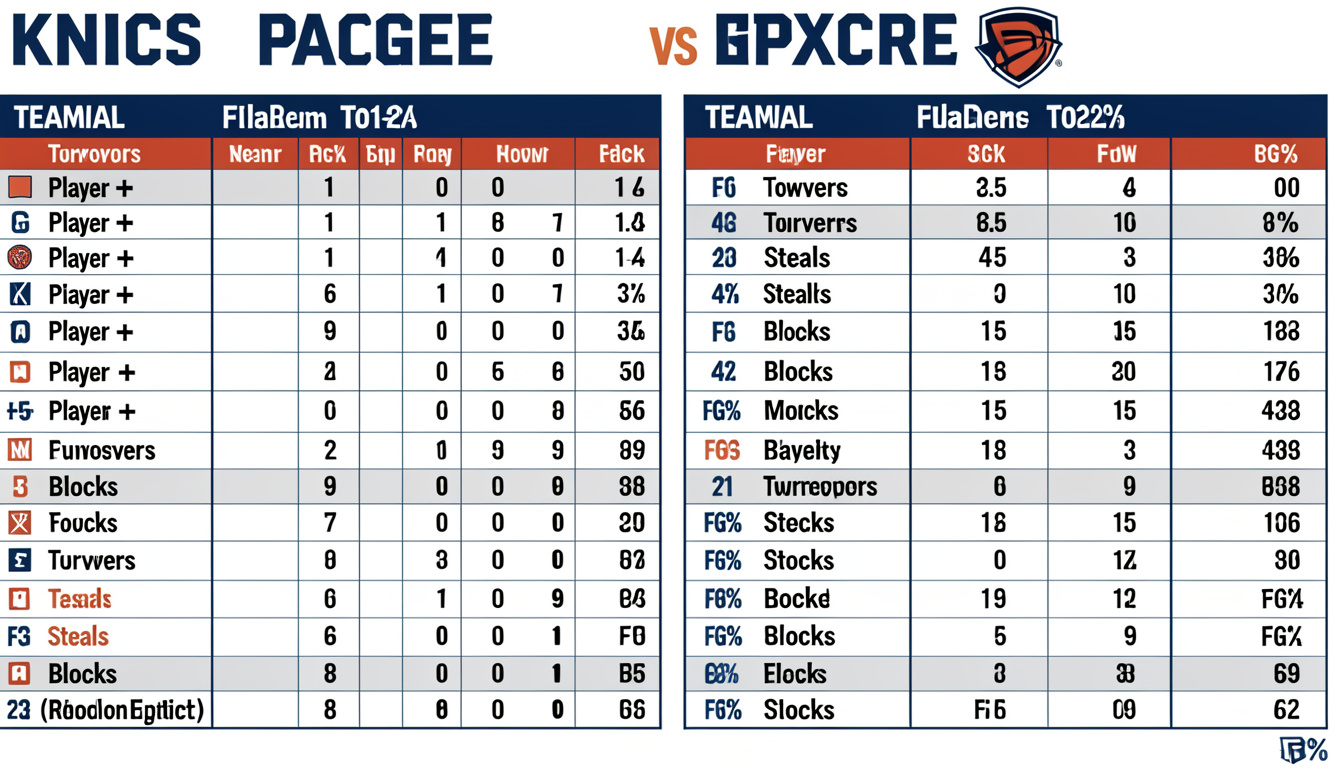 Knicks vs Pacers Match Player Stats