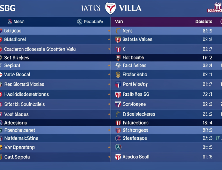 psg vs aston villa timeline