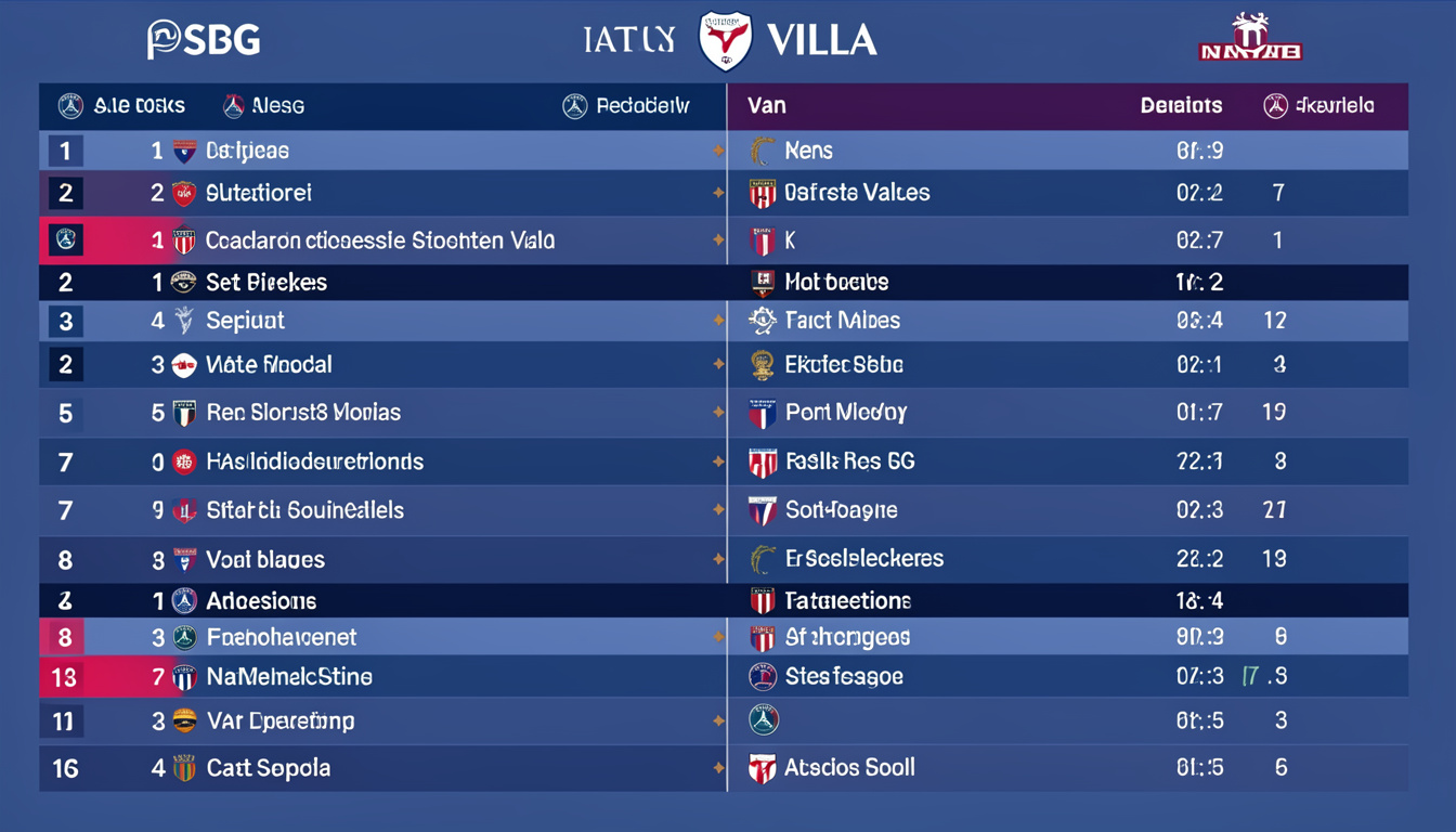 psg vs aston villa timeline
