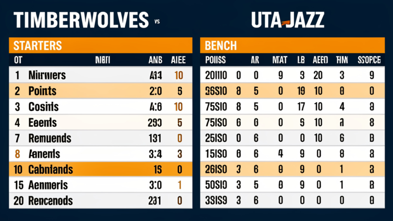Timberwolves vs Utah Jazz Match Player Stats: Full Breakdown and Analysis