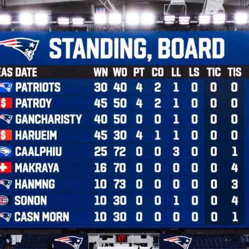 new england patriots standings