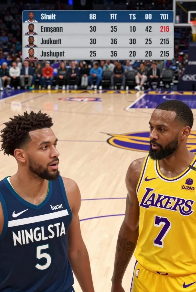 timberwolves vs lakers match player stats
